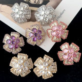 Pave flower earrings