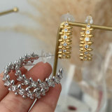 Pave fashion earrings