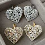 Pave heart earrings