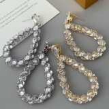Pave water drop earrings