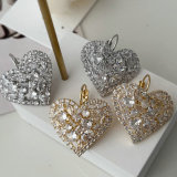 Pave heart earrings
