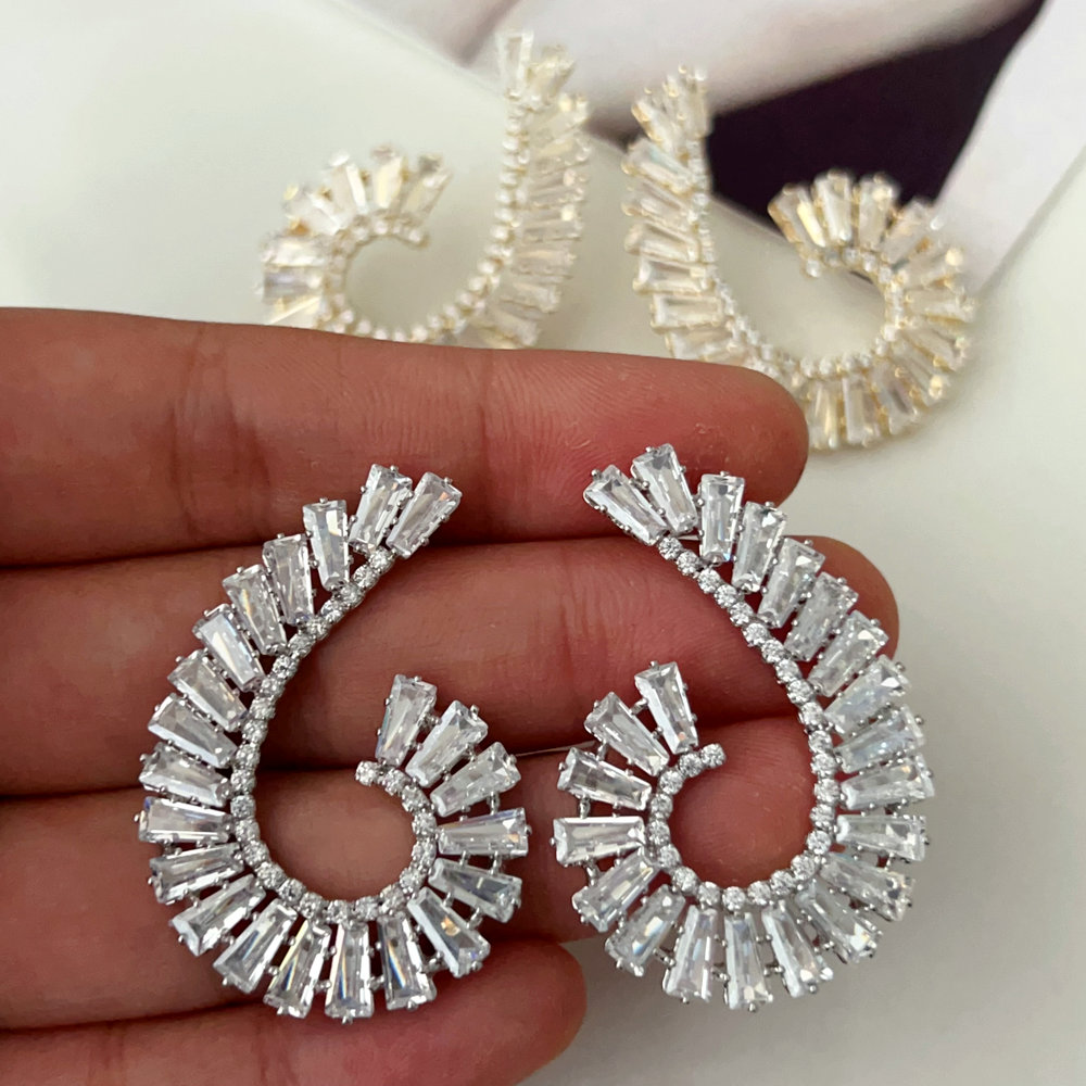 Pave fashion earrings