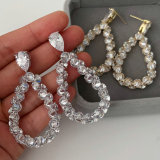 Pave water drop earrings