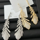 Pave leaf earrings