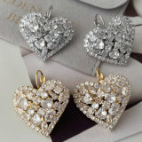 Pave heart earrings