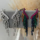 Pave zircon tassel earrings
