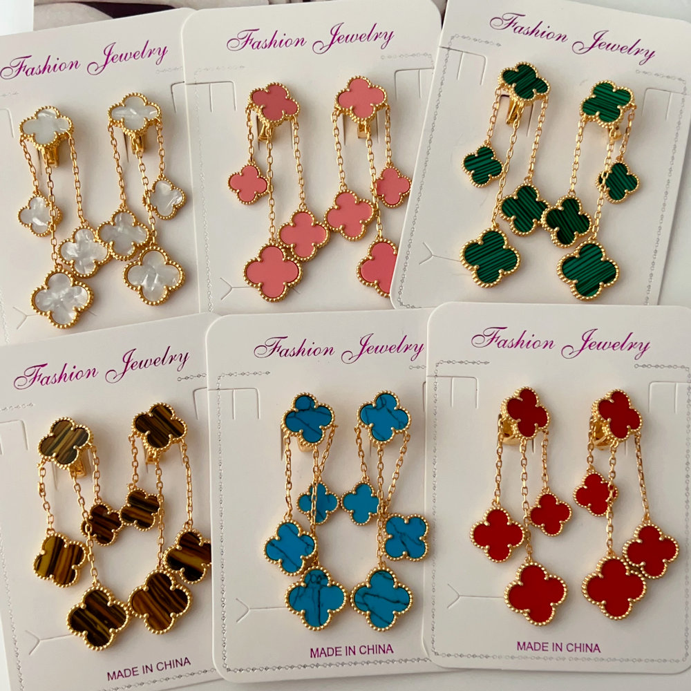 colorful clover earrings