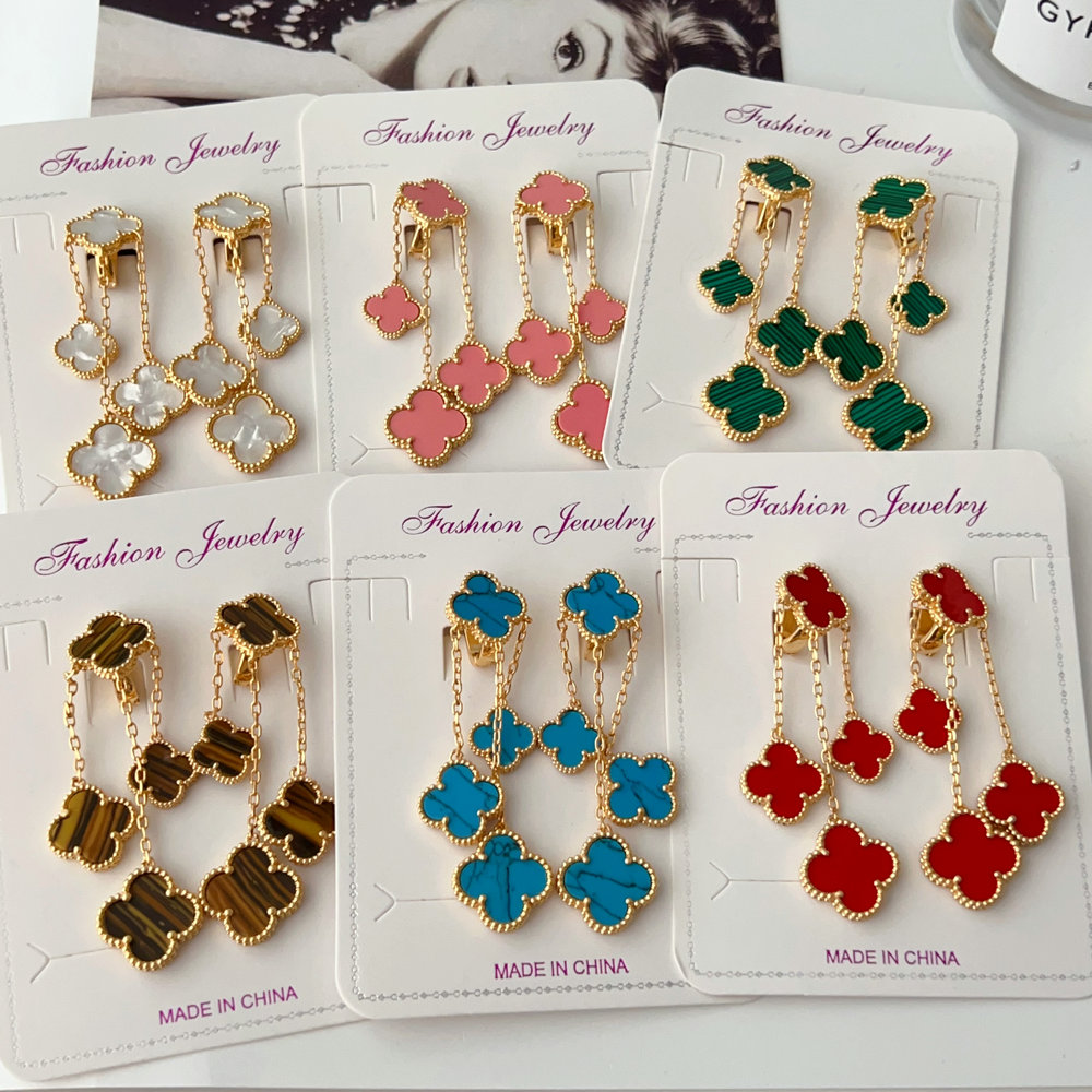 colorful clover earrings
