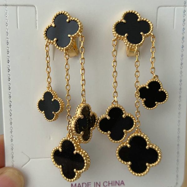 Black clover earrings