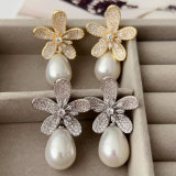 pearl flower earrings