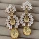 Yellow zircon flower earrings