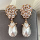 Water drop pearl earrings