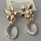 Clear stone flower earrings