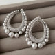 Pave pearl zircon earrings