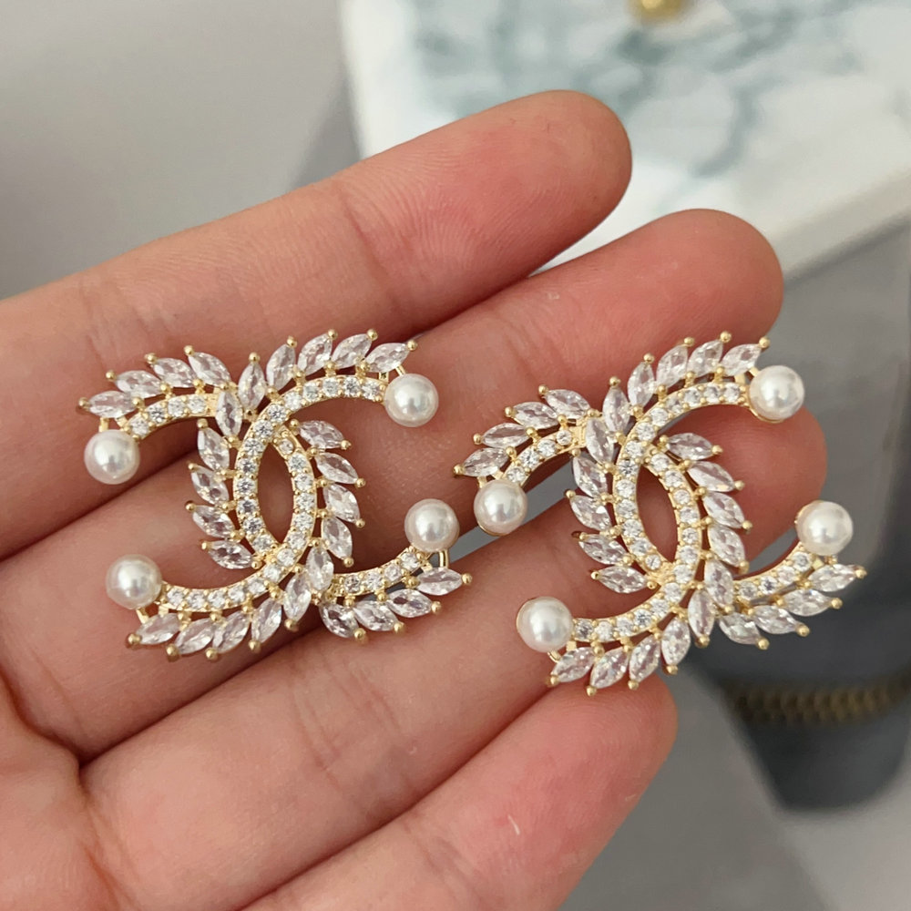 Pave channel earrings