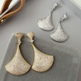 Pave fan earrings
