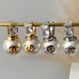 Big pearl drop earrings