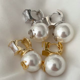 Big pearl drop earrings