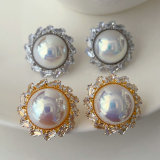 Round pearl earrings