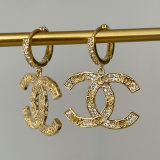Pave channel charm earrings
