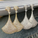 Pave fan earrings