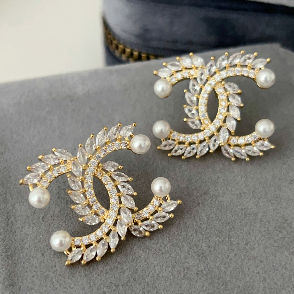 Pave channel earrings