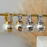 Big pearl drop earrings