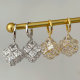 Pave square drop earrings