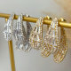 Pave zircon leaf earrings