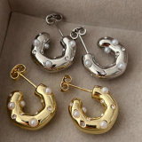 Pearl half moon hoop