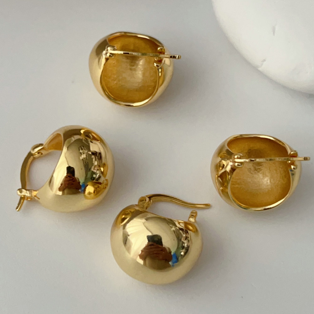Metal ball earrings