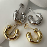 Pearl half moon hoop