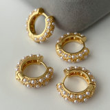 Pearl zircon hoop