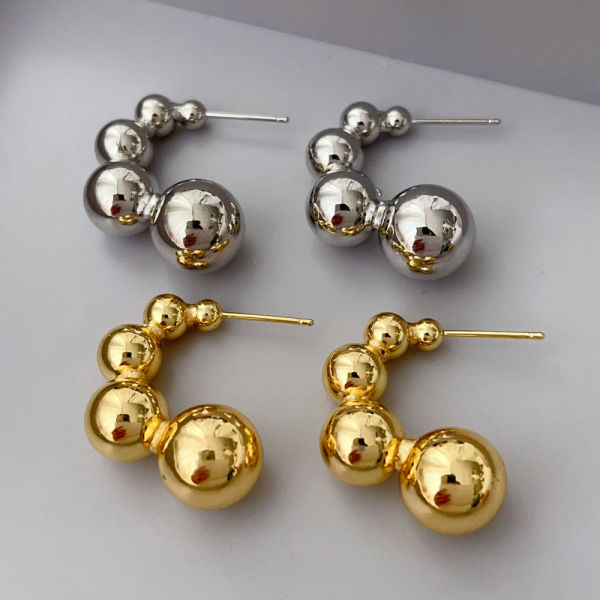 Metal ball earrings