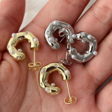Pearl half moon hoop