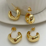 Metal square earrings