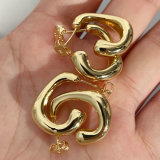 Metal square earrings