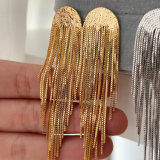 Fashion metal chain tassel earrings