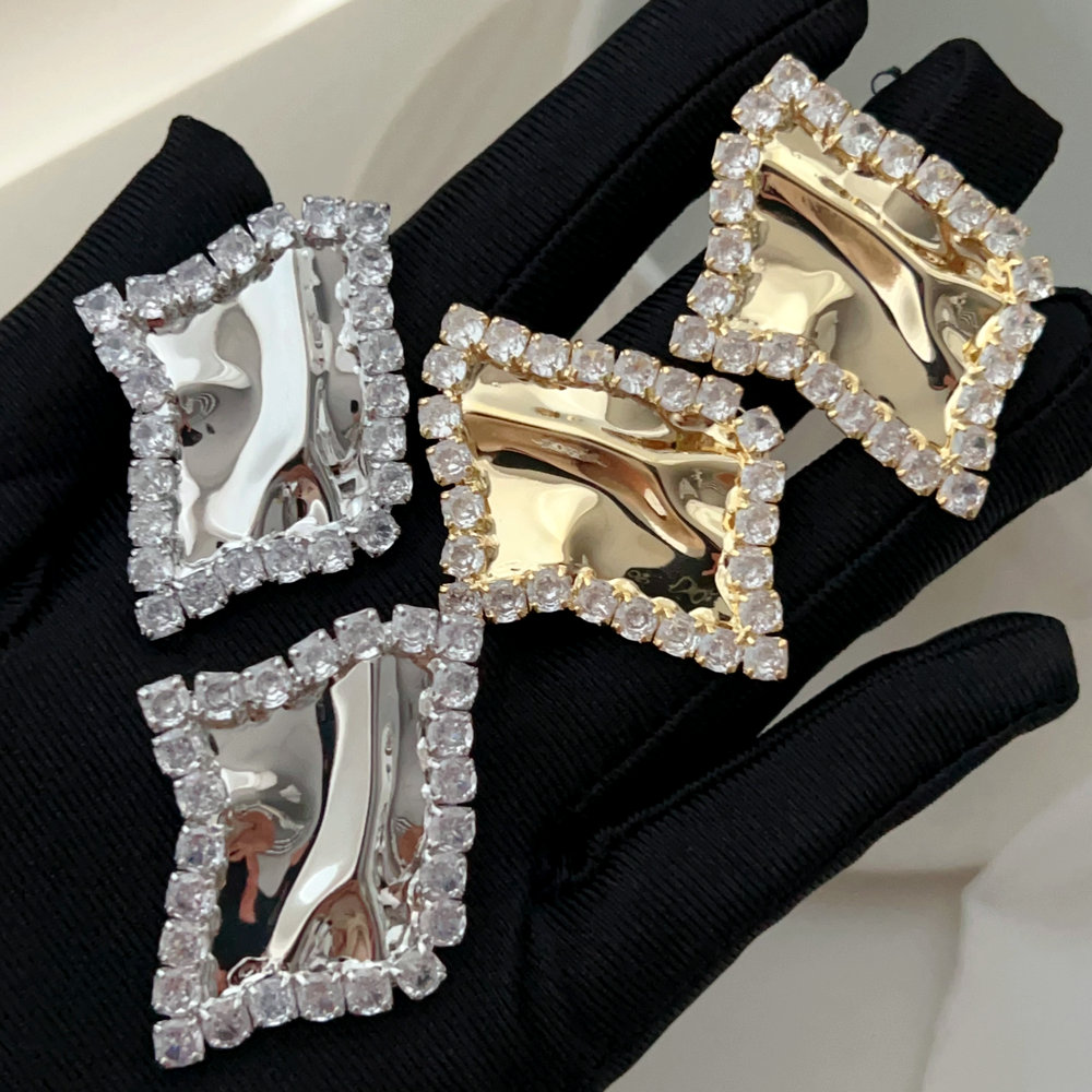 Square metal earrings