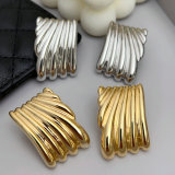 Chunky metal square earrings