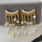 Pearl tassel earrings