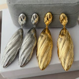 Chunky long leaf earrings