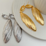 Chunky long leaf earrings