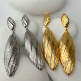Chunky long leaf earrings