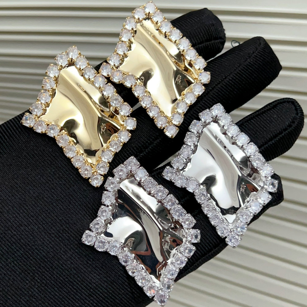 Square metal earrings