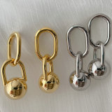 Chunky chain ball earrings