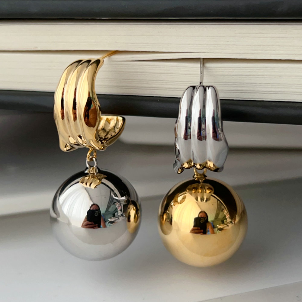 AB big ball drop earrings