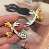 Silver and gold color mix earrings