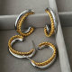 Silver and gold color mix hoop