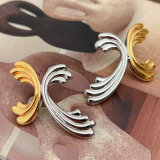 Silver and gold color mix earrings